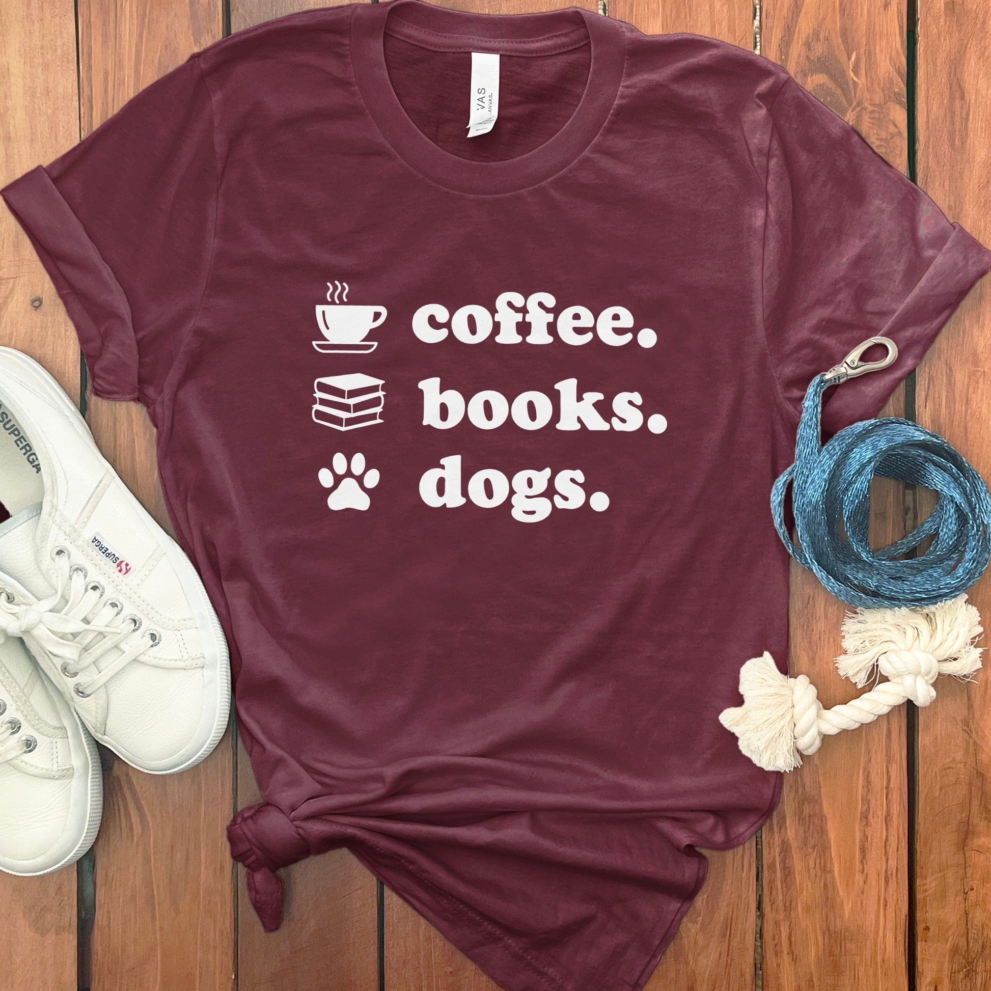 Coffee Books Dogs Graphic T-Shirt product type