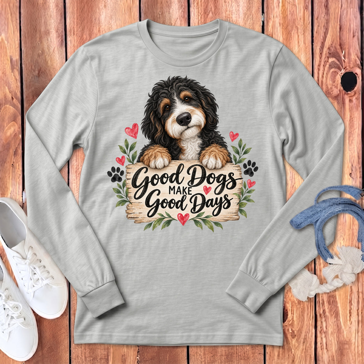 Bernedoodle Good Days Long Sleeve T-Shirt