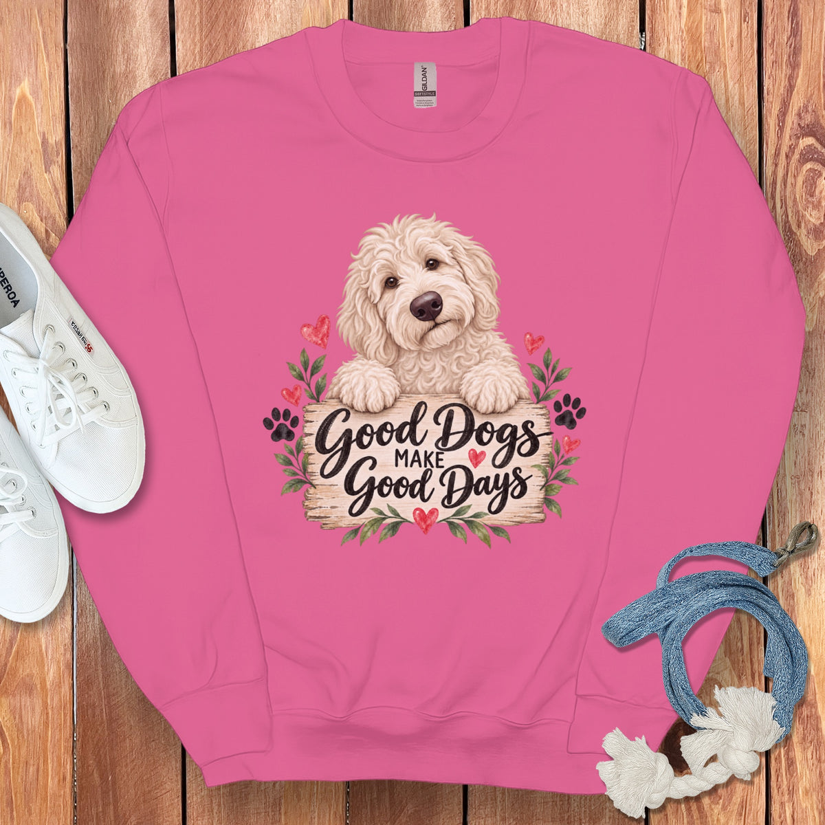 Cream Goldendoodle Good Days Sweatshirt