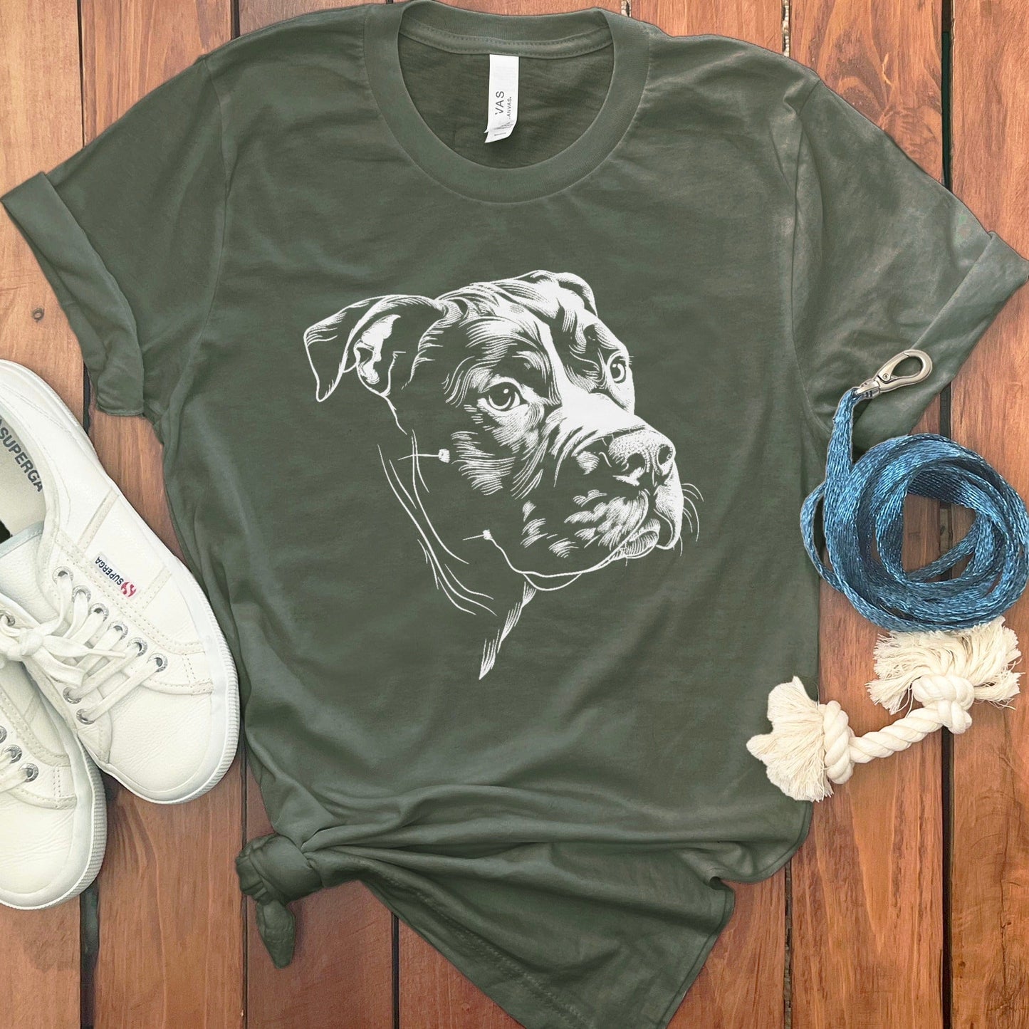 Detailed Dog Illustration on Casual T-Shirt product type