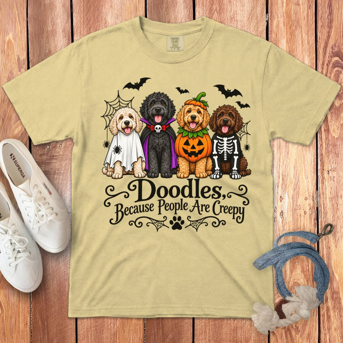 Doodles Creep Signature T-Shirt in Butter / S by Puppy Jo