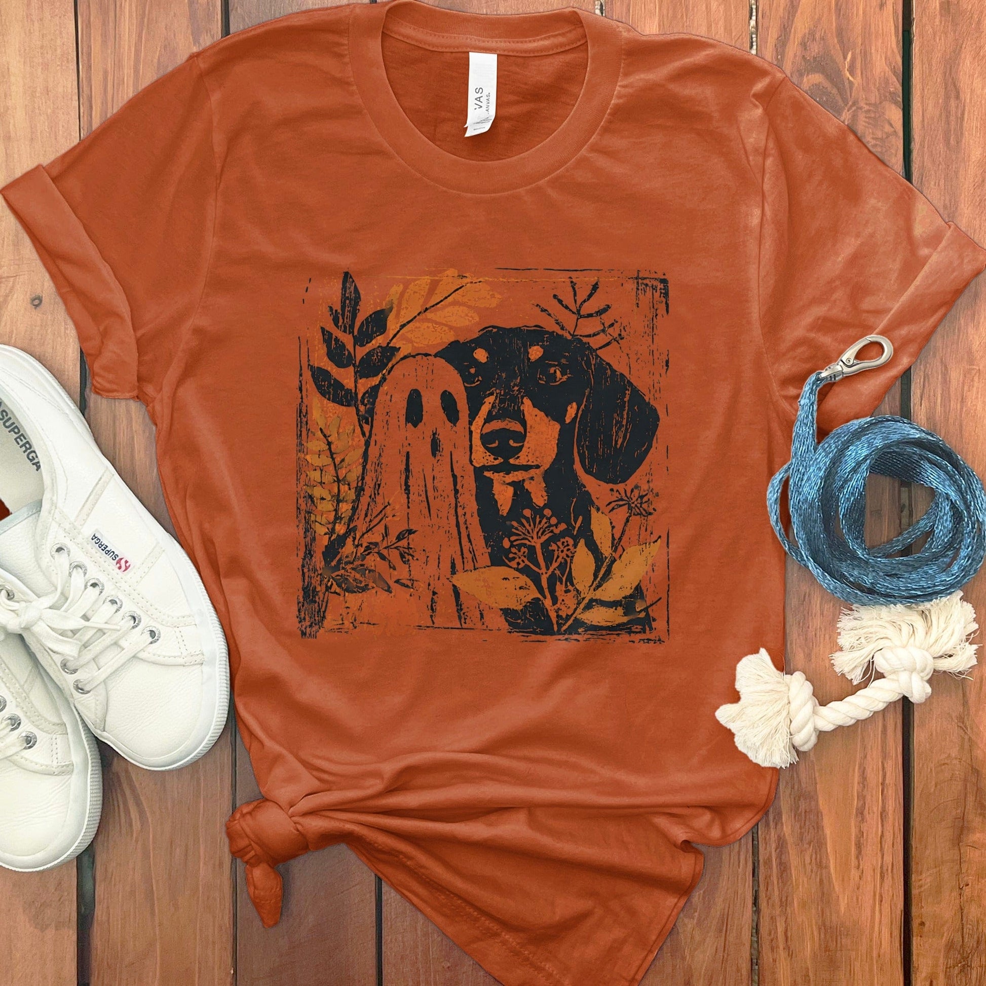 Halloween Dog Ghost Graphic Tee Shirt product type