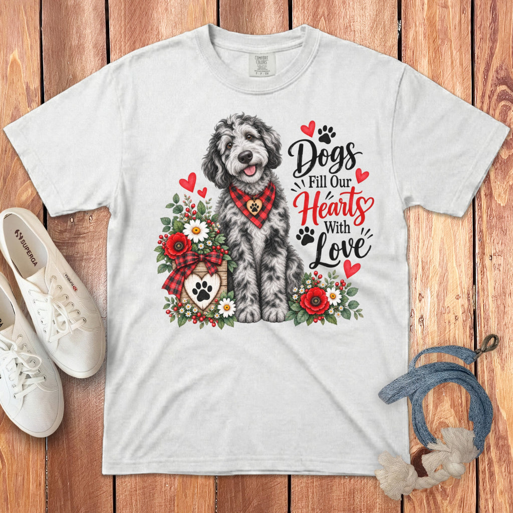 Merle Goldendoodle Hearts Love Signature T-Shirt