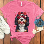 Cute Dog with Heart Glasses and Bow Tie T-shirt