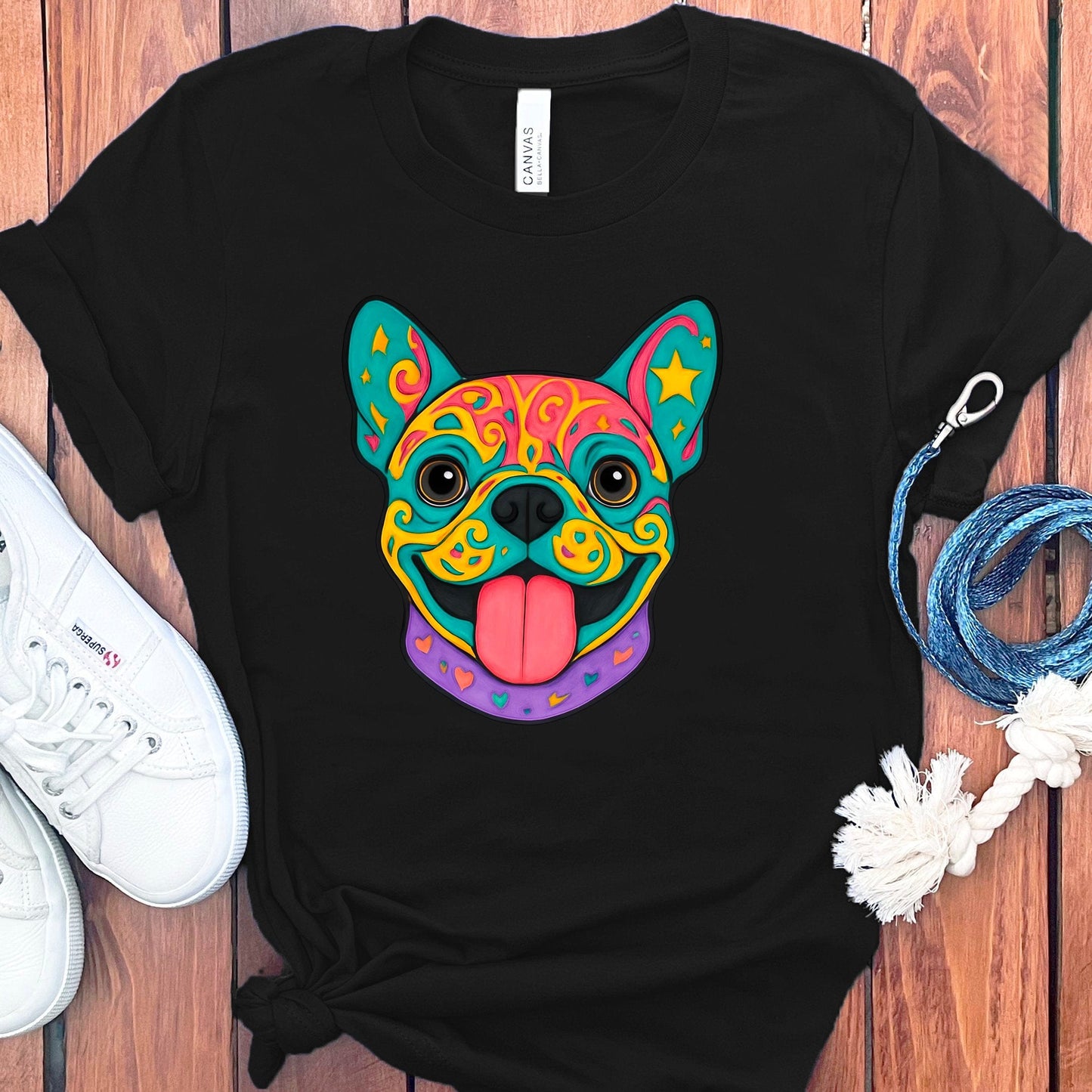 Colorful Artistic Dog Design Graphic Tee product