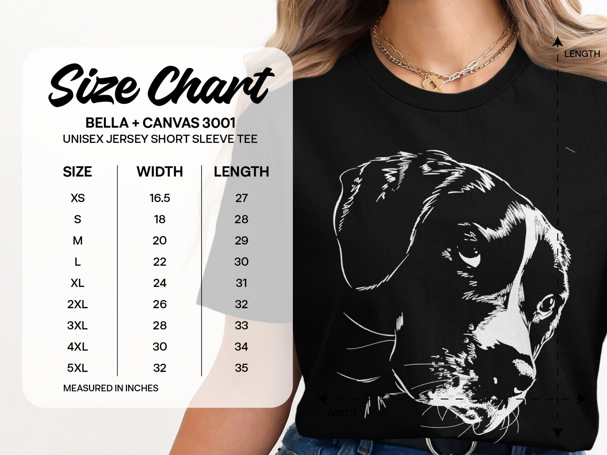 Black Unisex Short Sleeve Tee with Dog Design product