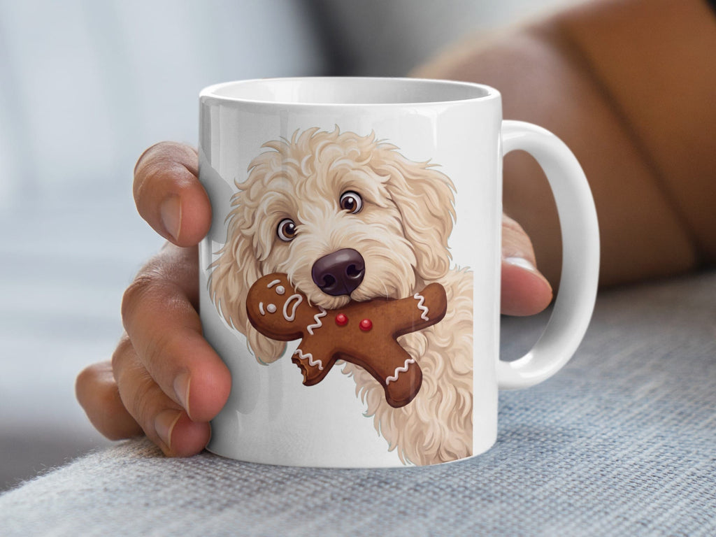 Cream Goldendoodle Cookie Thief Mug in by Puppy Jo