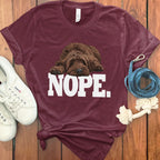 Cute Dog Nope Graphic Unisex T-Shirt Casual Tee