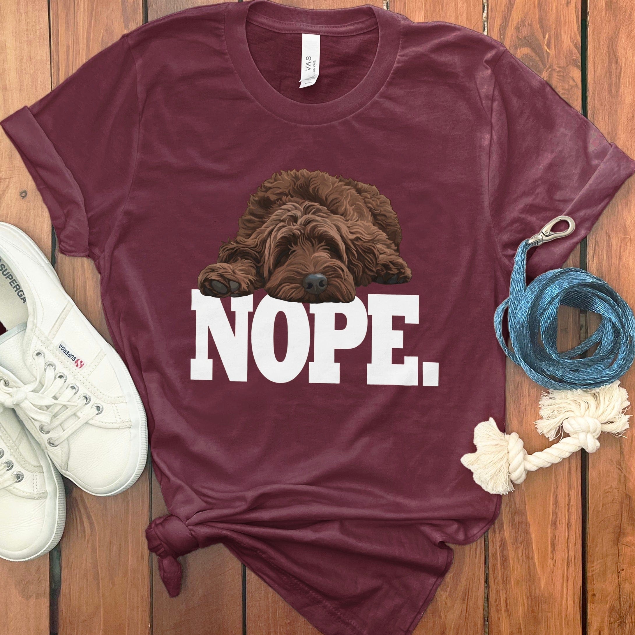 Cute Dog Nope Graphic Unisex T-Shirt Casual Tee