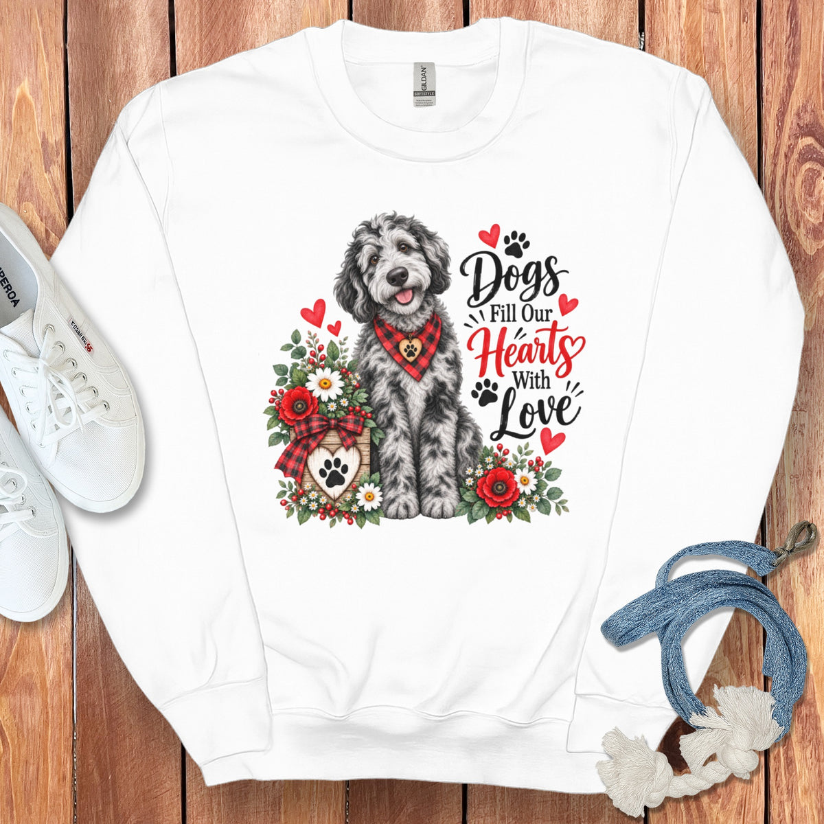 Merle Goldendoodle Hearts Love Sweatshirt