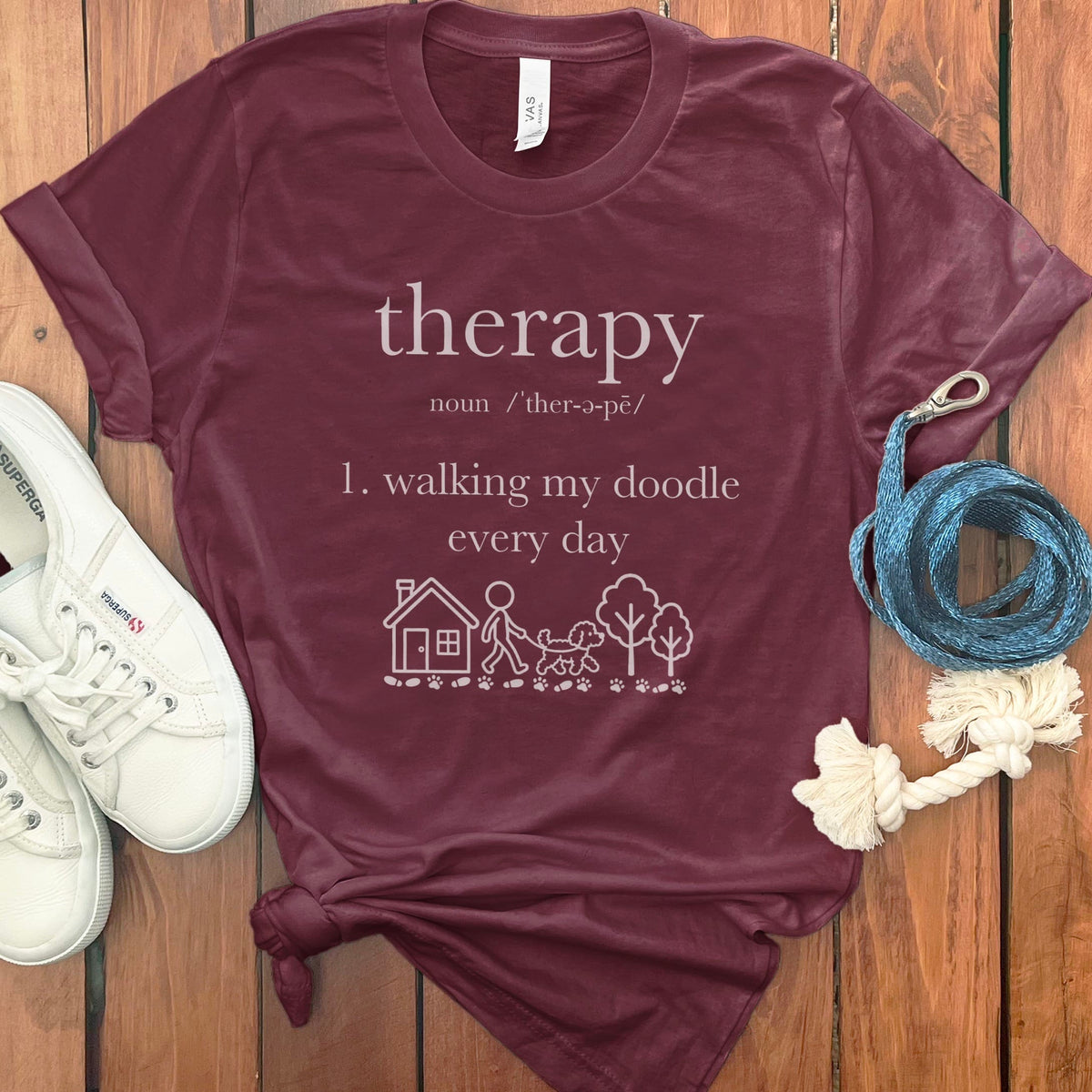 Therapy Doodle Definition T-Shirt in Maroon / S by Puppy Jo