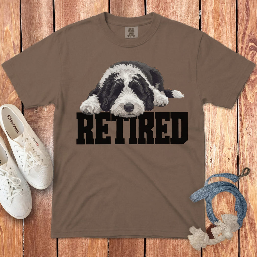 Retired Sleeping Sheepadoodle Signature T-Shirt in Espresso / S by Puppy Jo