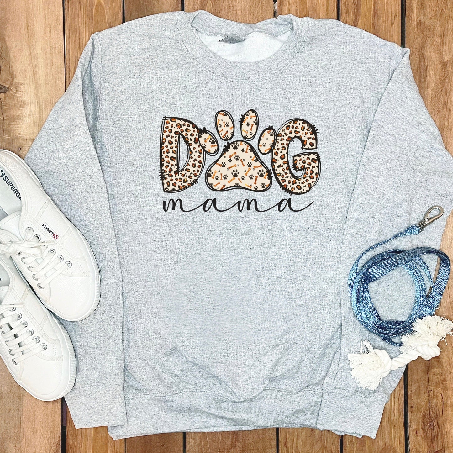 Dog Mama Leopard Paw Design Sweatshirt product