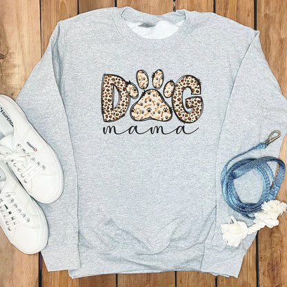 Dog Mama Leopard Paw Design Sweatshirt product
