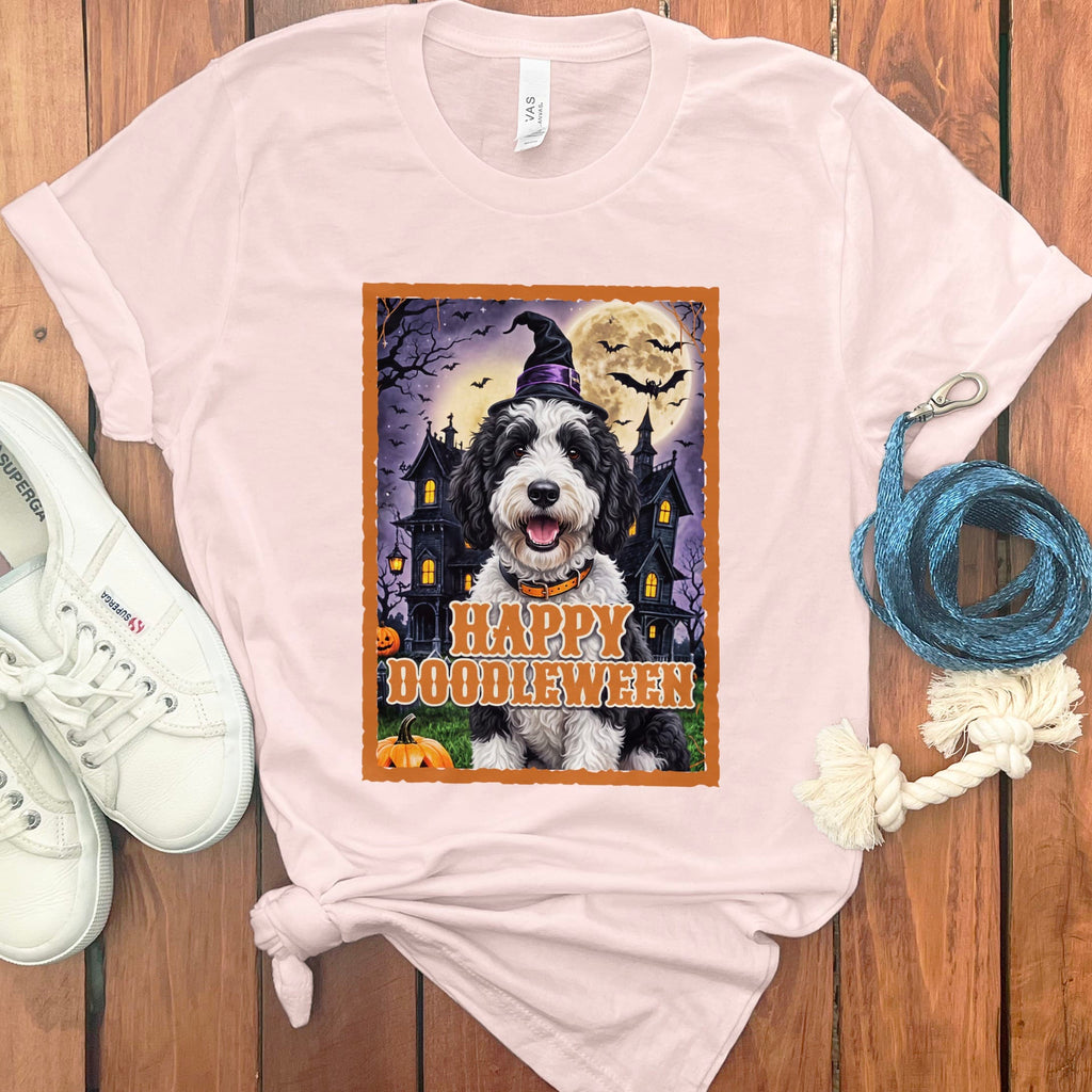 Sheepadoodle Happy Doodleween T-Shirt in Soft Pink / M by Puppy Jo