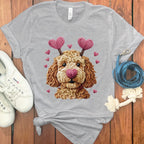 Cute Dog with Heart Antlers Graphic Tee
