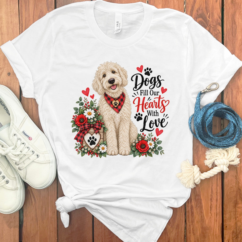 Cream Goldendoodle Hearts Love T-Shirt