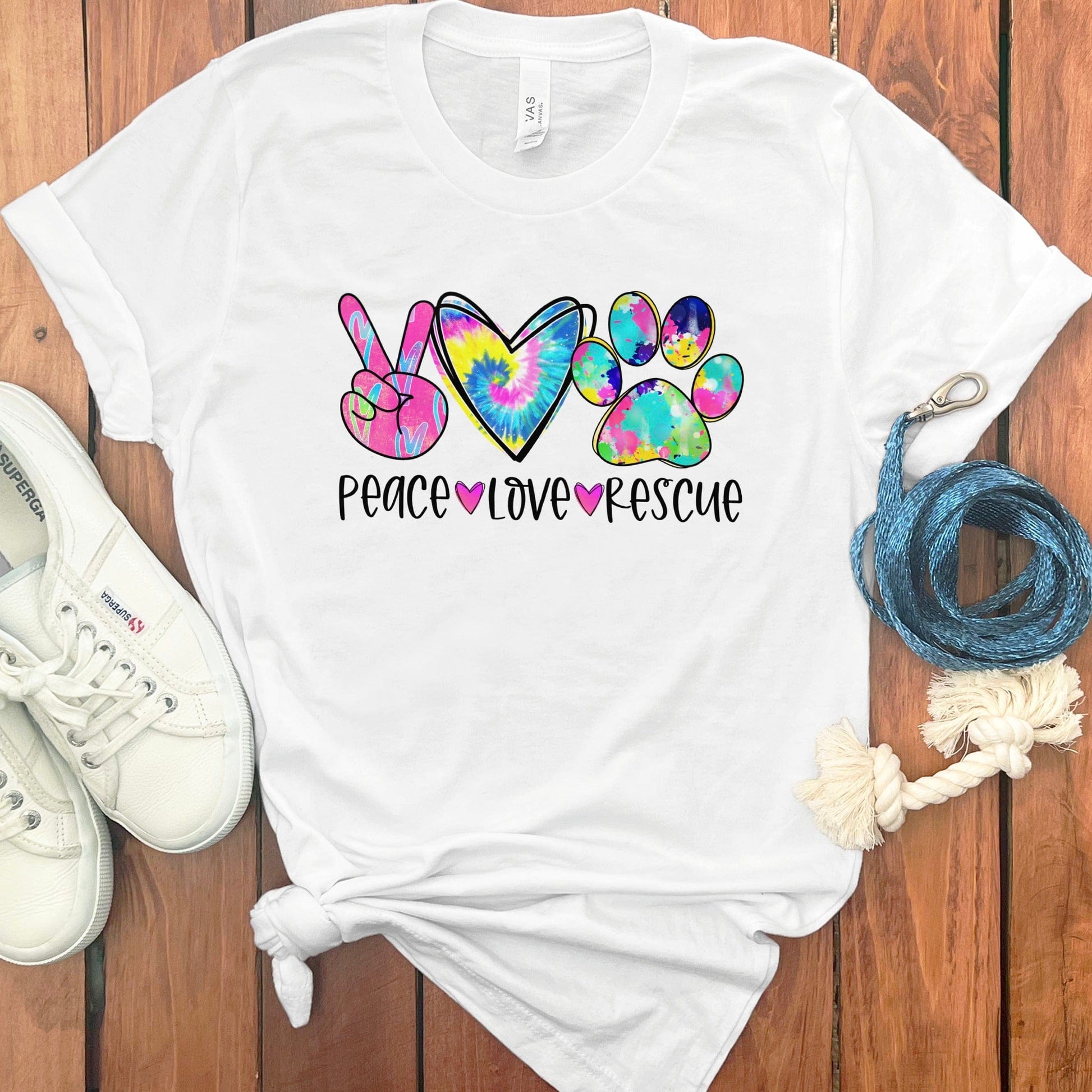 Peace Love Rescue Graphic Tee Shirt product type