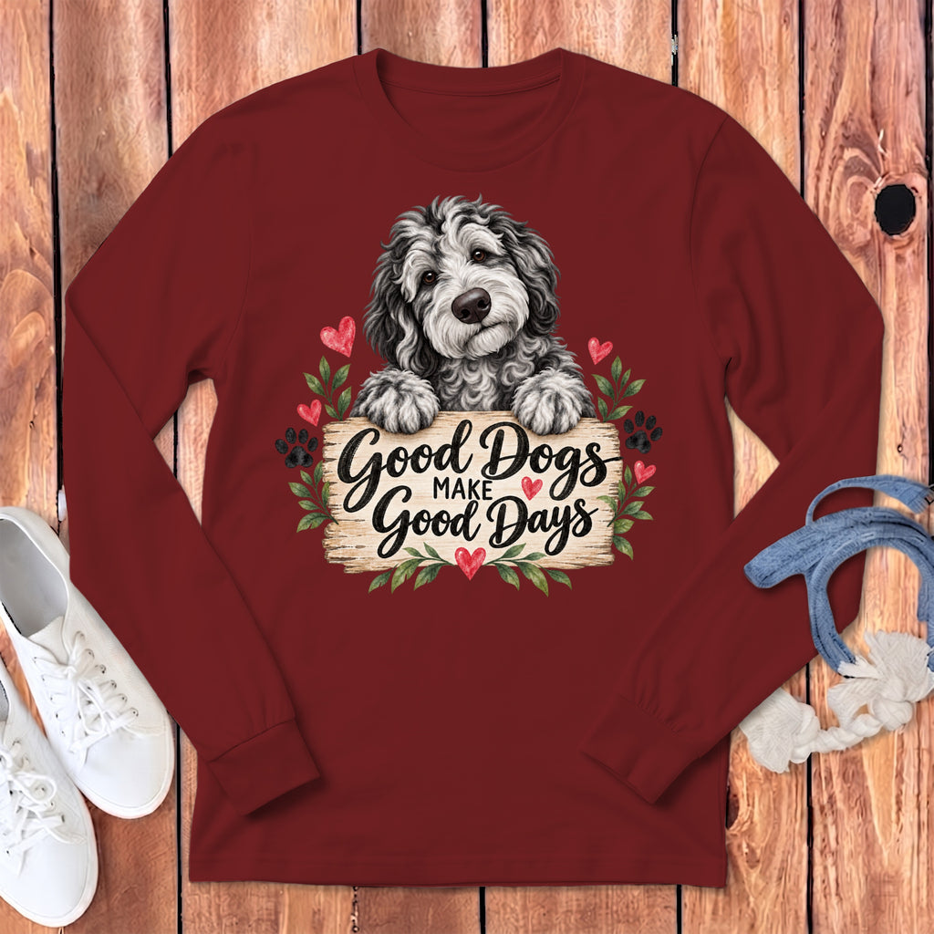 Merle Goldendoodle Good Days Long Sleeve T-Shirt