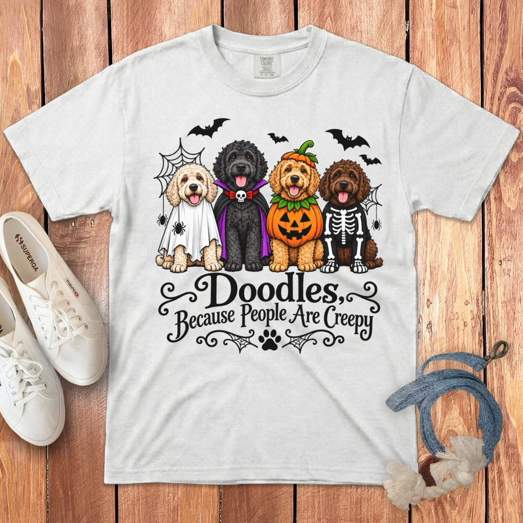 Doodles Creep Signature T-Shirt in White / S by Puppy Jo