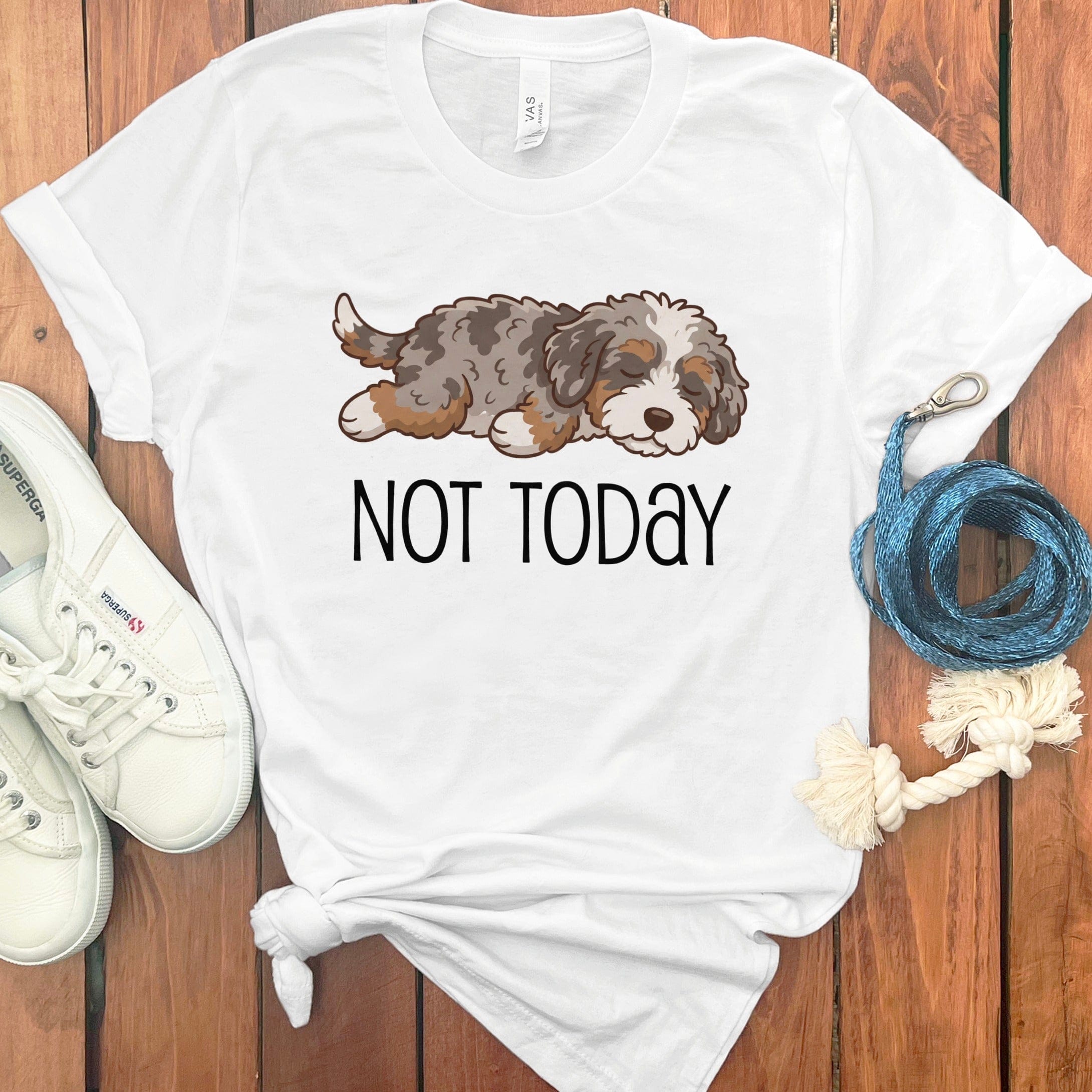 Cute Not Today Snoozing Puppy Graphic T-shirt