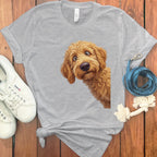 Cute Dog Graphic Printed on Grey Unisex T-Shirt