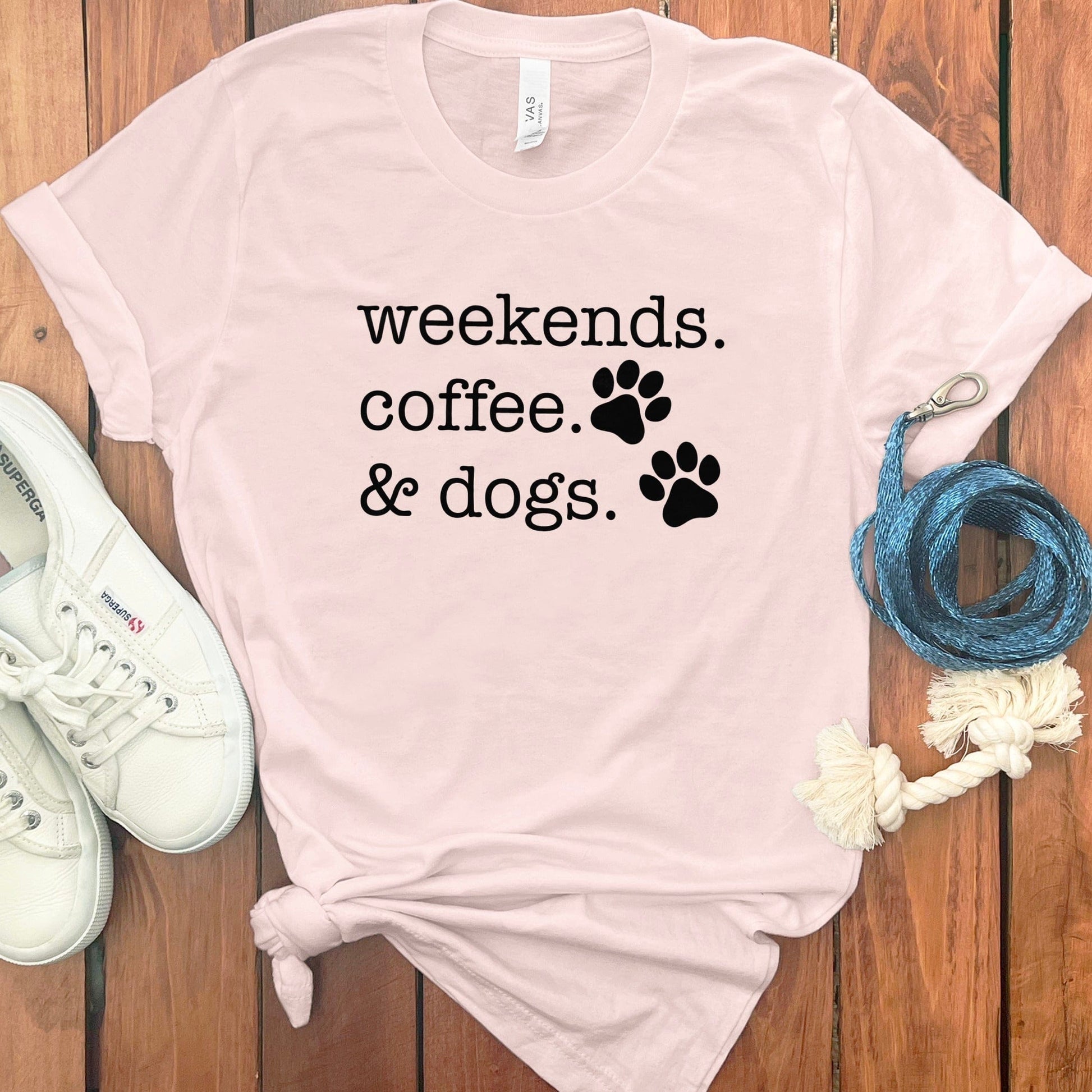 Weekends Coffee and Dogs T-Shirt Casual Graphic product