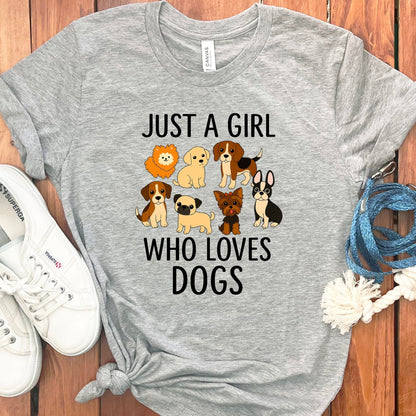 Just a Girl Who Loves Dogs Graphic T-Shirt product type