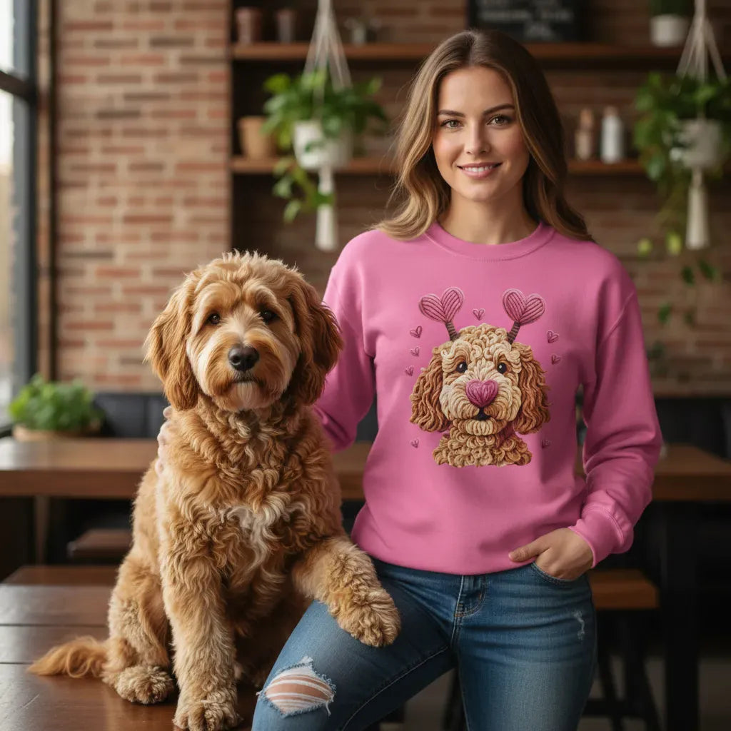 Faux Yarn Goldendoodle Sweatshirt
