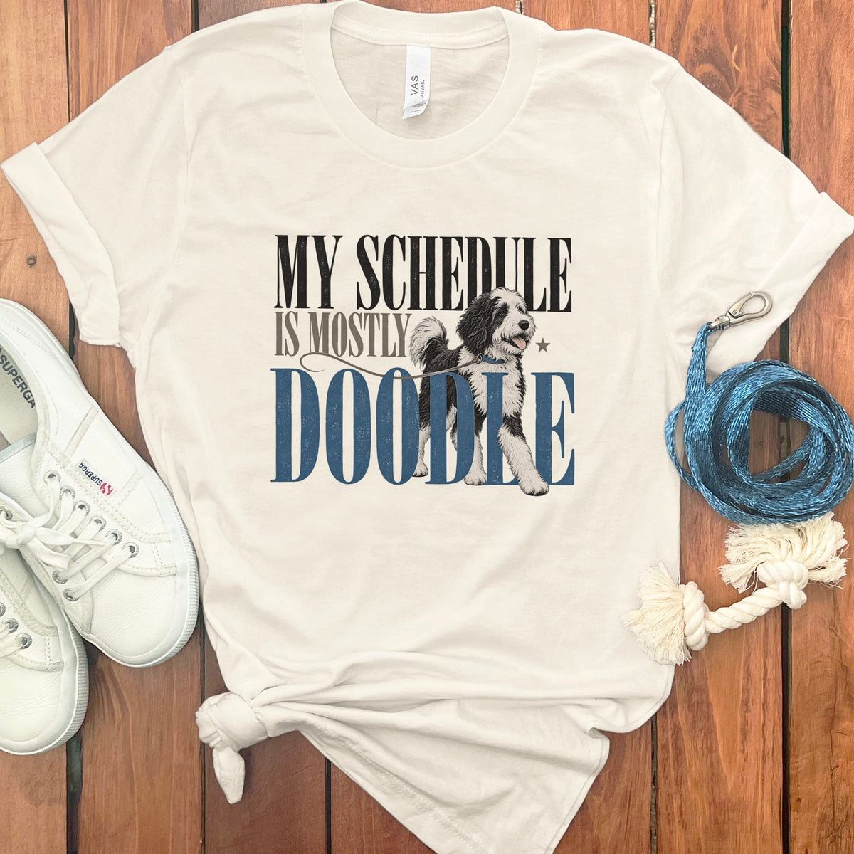Sheepadoodle Schedule T-Shirt in Natural / S by Puppy Jo