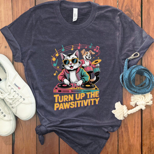 Turn Up The Pawsitivity Fun Musical Cats Shirt product