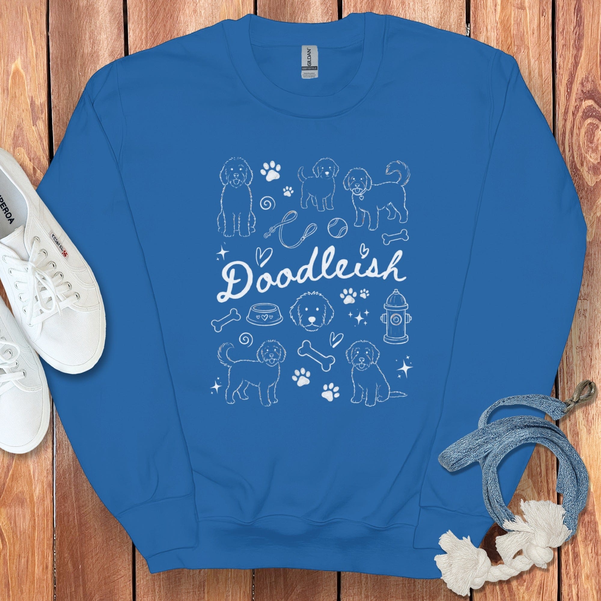 Fun Dog Lovers Blue Doodleish Sweatshirt Product