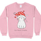 Purrfectly Content Valentine's Day Sweatshirt - PuppyJo Sweatshirt S / Light Pink
