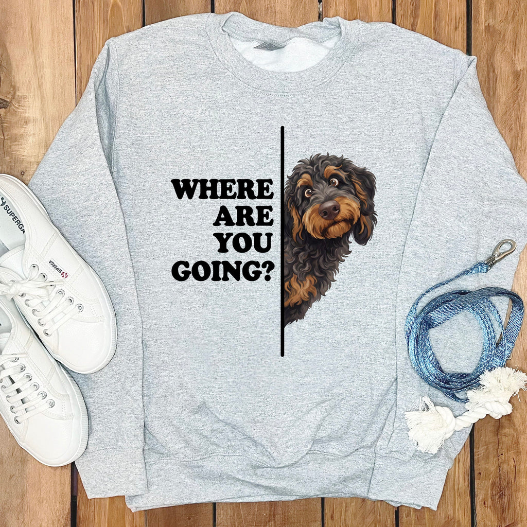 Where Going Phantom Goldendoodle Sweatshirt in Sport Grey / S by Puppy Jo