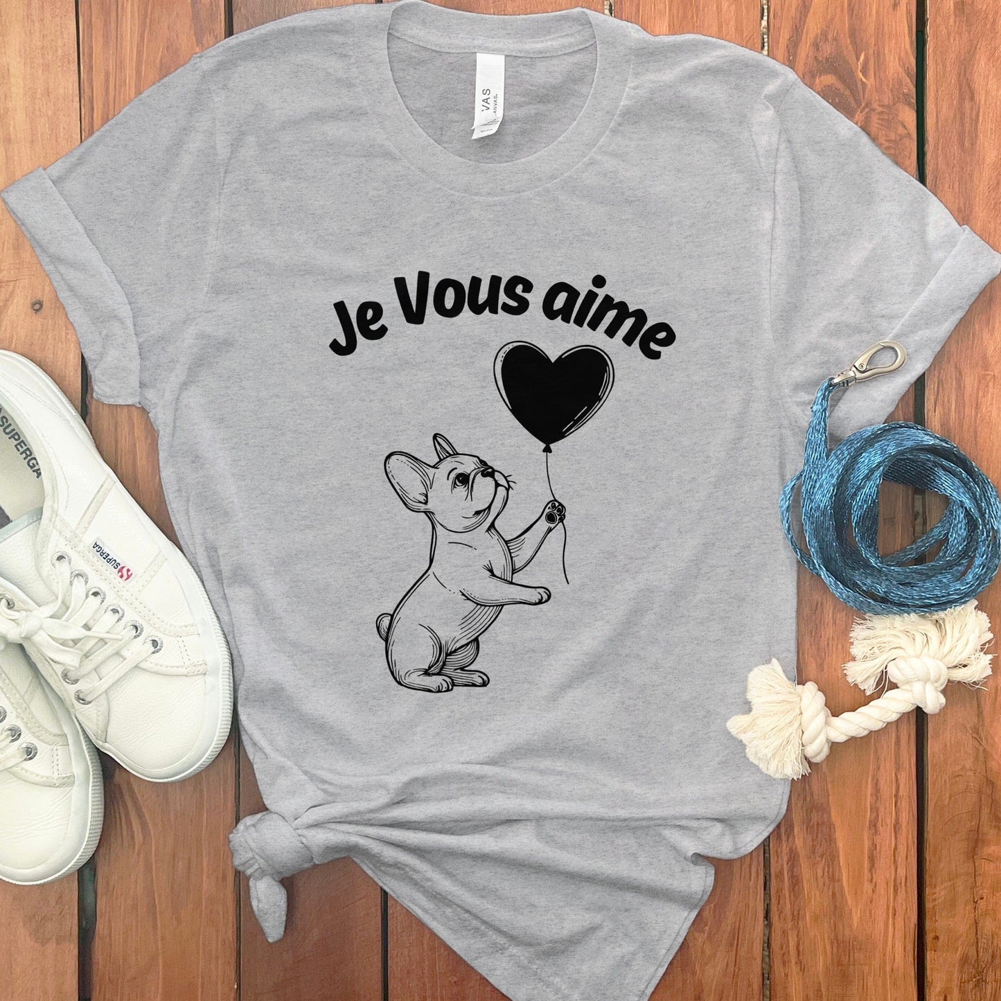 Je Vous Aime French Bulldog Graphic T-shirt product type