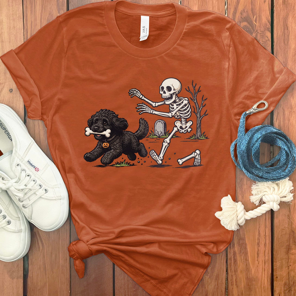 Black Goldendoodle Bone Thief T-Shirt in Autumn / S by Puppy Jo