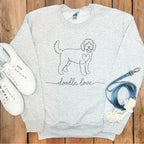 Doodle Love Dog Graphic Casual Sweatshirt Product