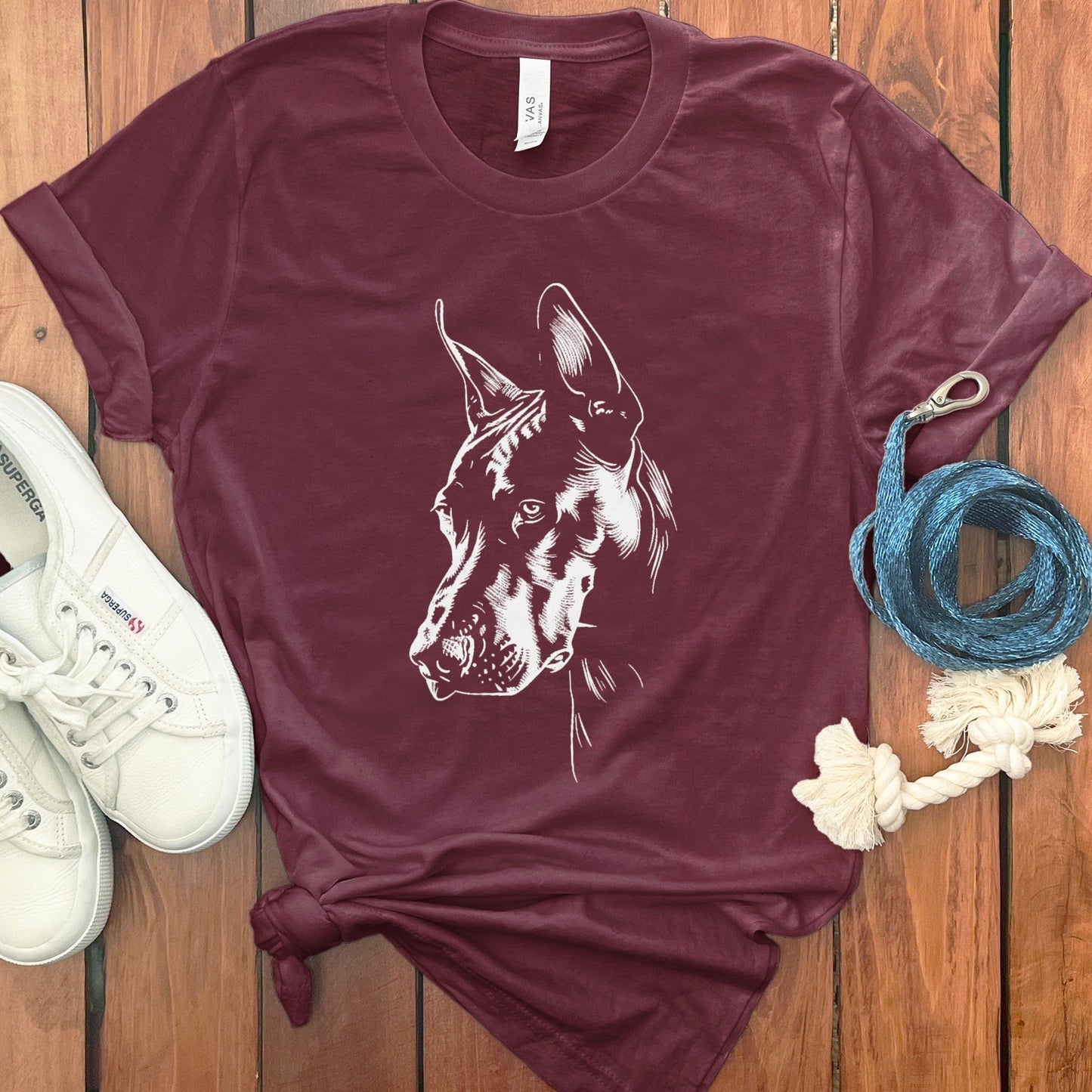 Dog Lovers Maroon T-Shirt with White Dog Print product