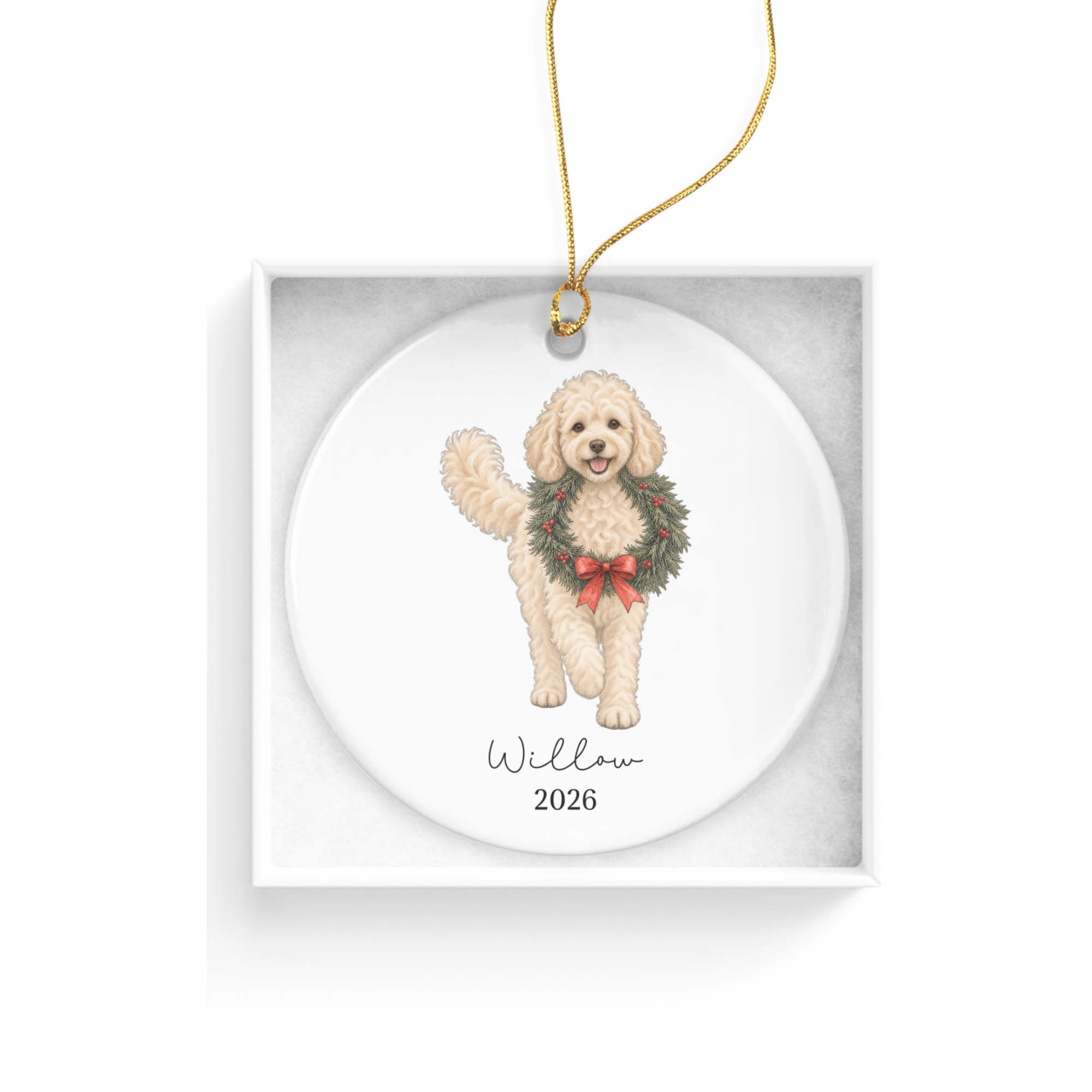 Maltipoo Wreath Ornament