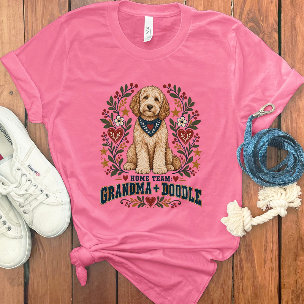 Grandma Doodle Team T-Shirt in Charity Pink / S by Puppy Jo