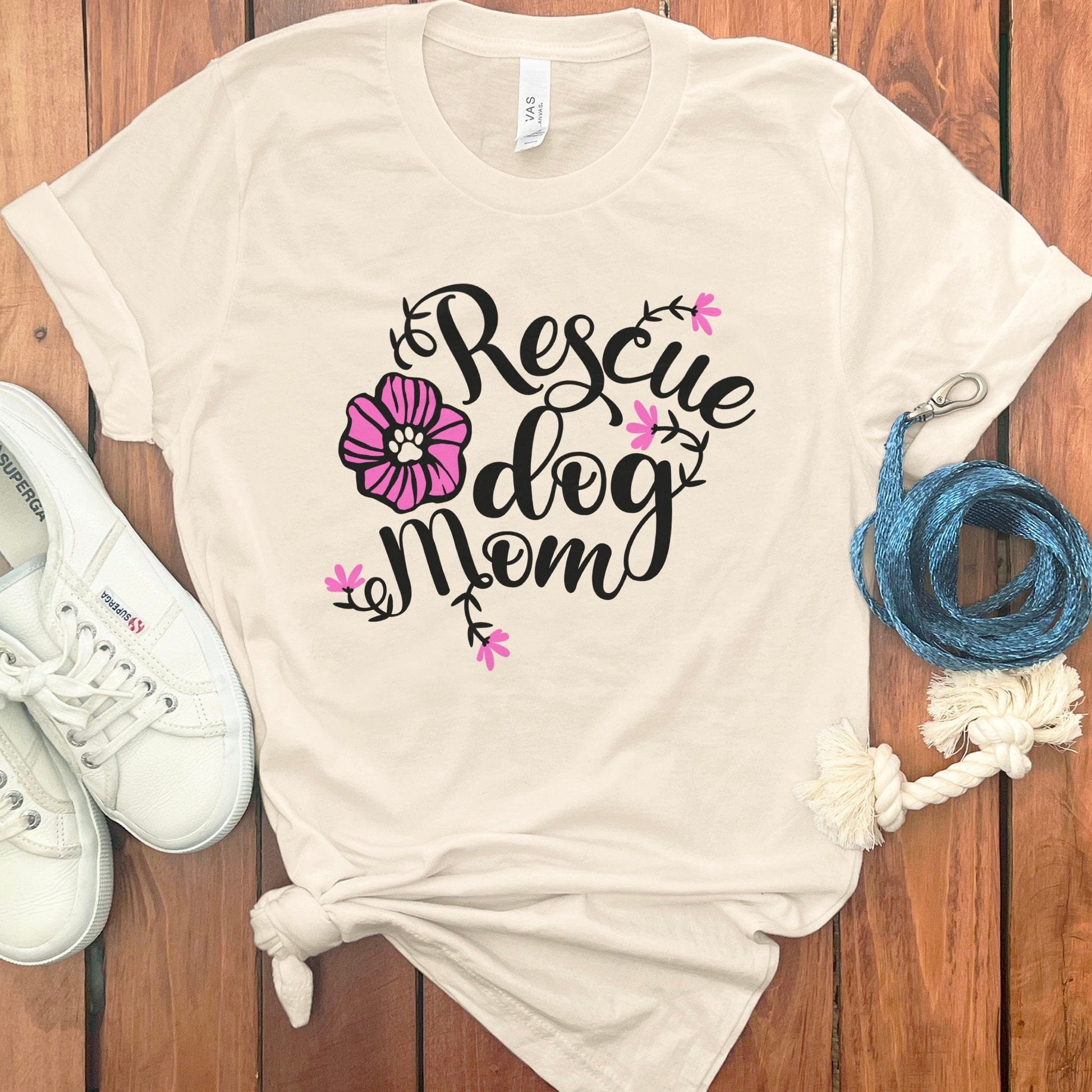 Rescue Dog Mom Floral Graphic Casual Shirt product