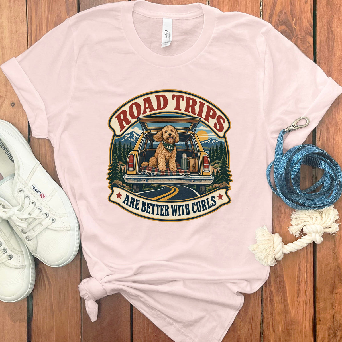 Doodle Road Trips T-Shirt in Soft Pink / S by Puppy Jo