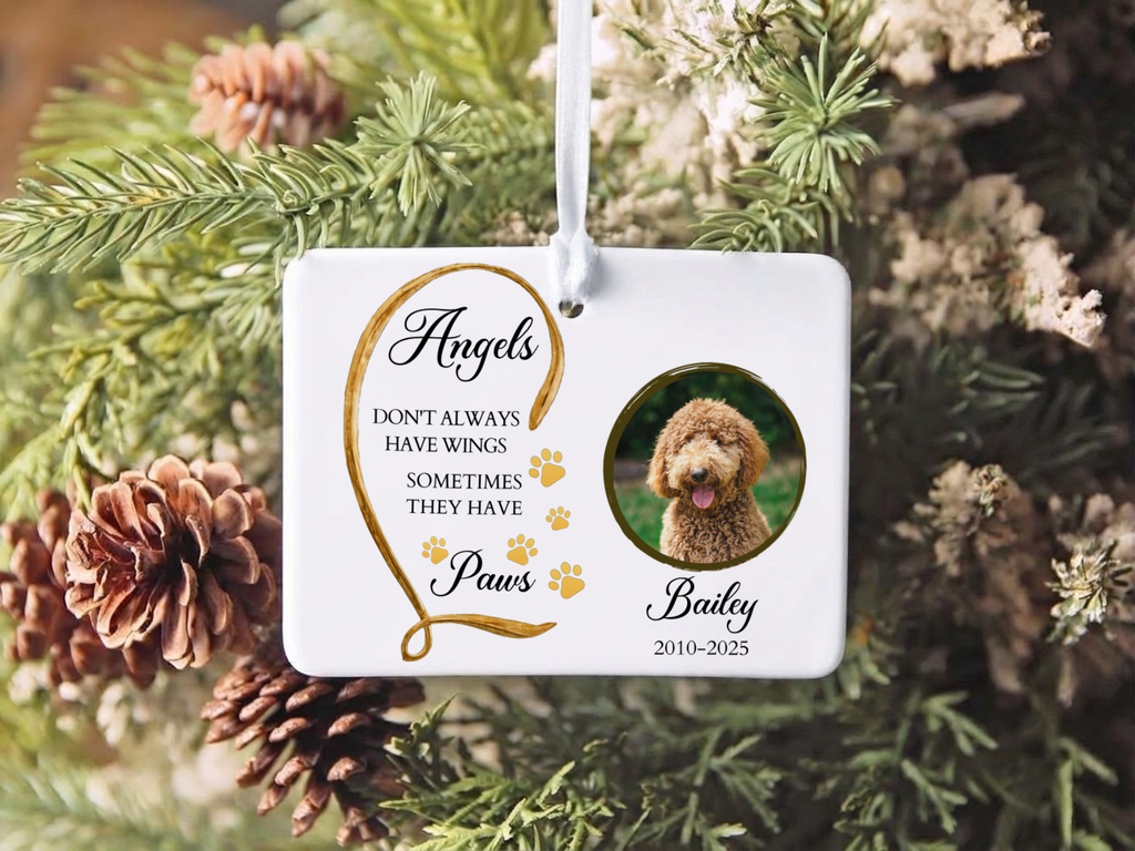Personalized Angels Have Paws Ornament