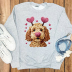 Valentine's Day Puppy with Hearts Sweatshirt