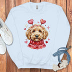 Cute Puppy with Heart Antlers Sweatshirt