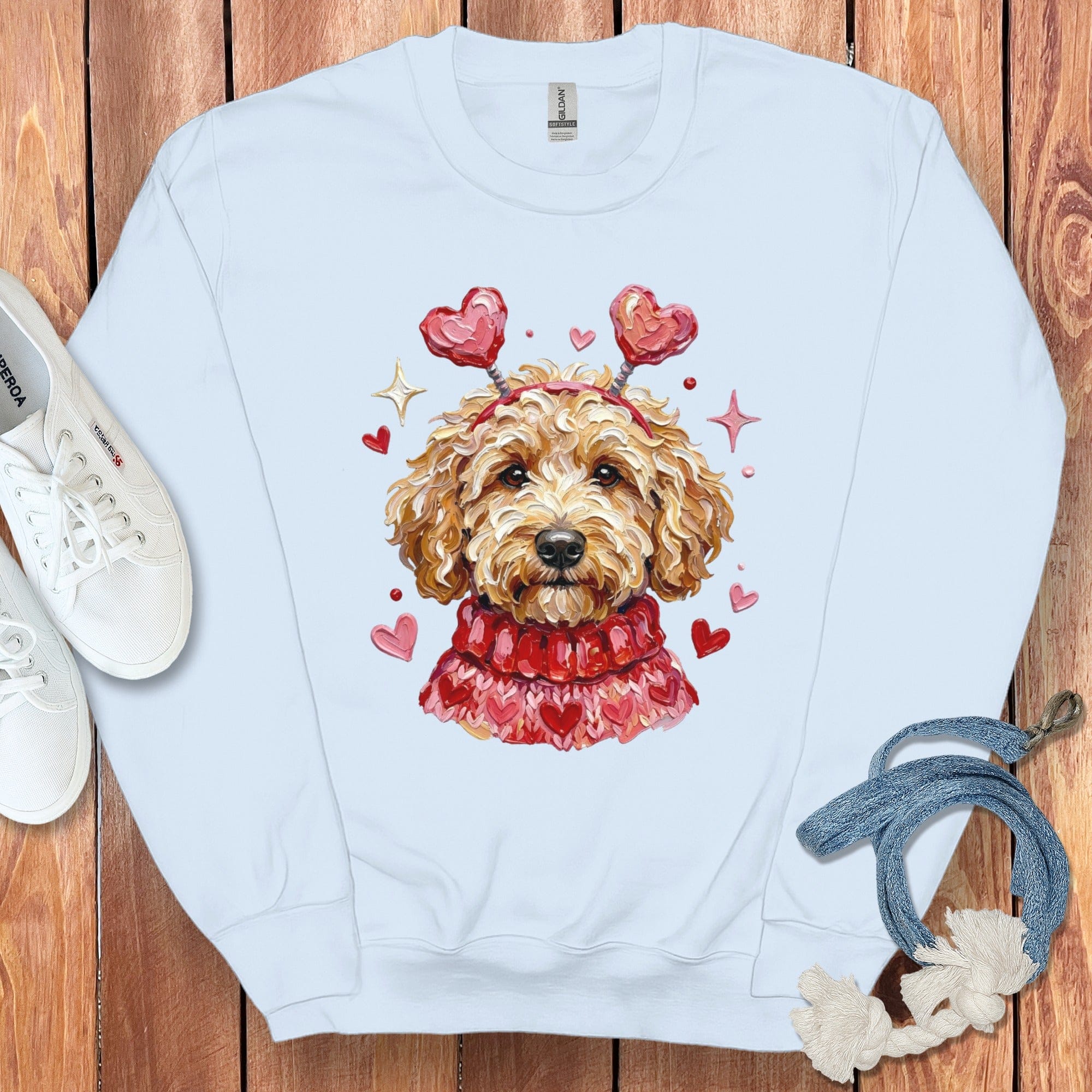 Cute Puppy with Heart Antlers Sweatshirt