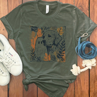 Halloween Dog and Ghost Graphic Tee Shirt product