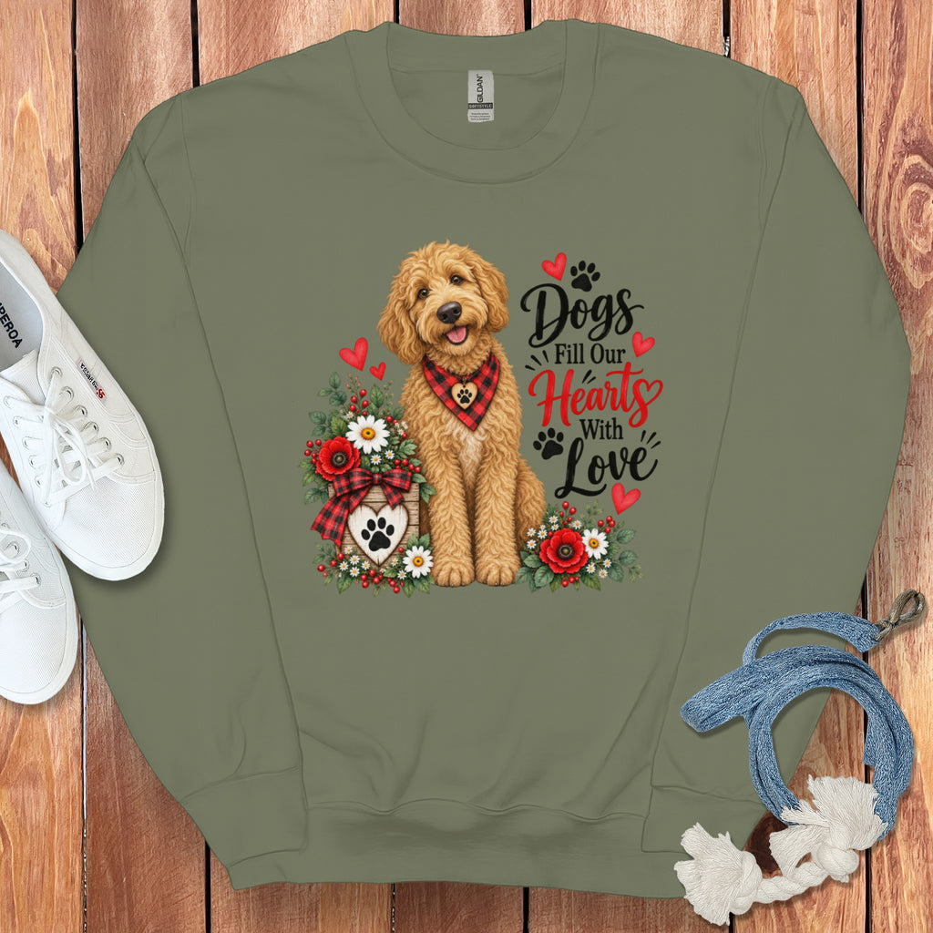 Golden Goldendoodle Hearts Love Sweatshirt