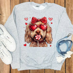Dog with Heart Sunglasses and Lollipop Sweatshirt