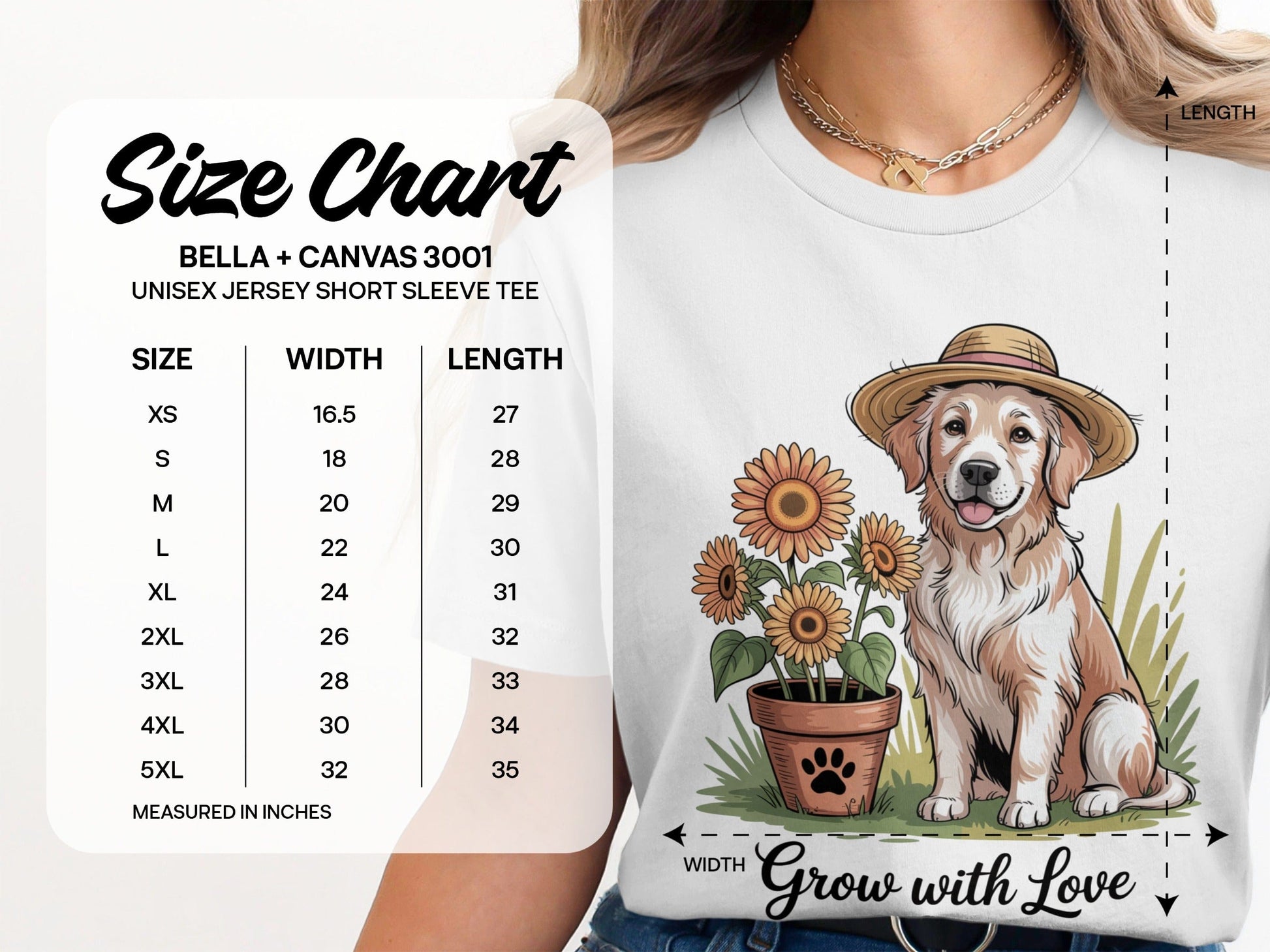 Cute Dog with Sunflowers Unisex Short Sleeve Tee product